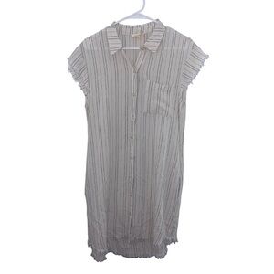 NWT Mystree Button Down Raw Hem Shortsleeve Dress